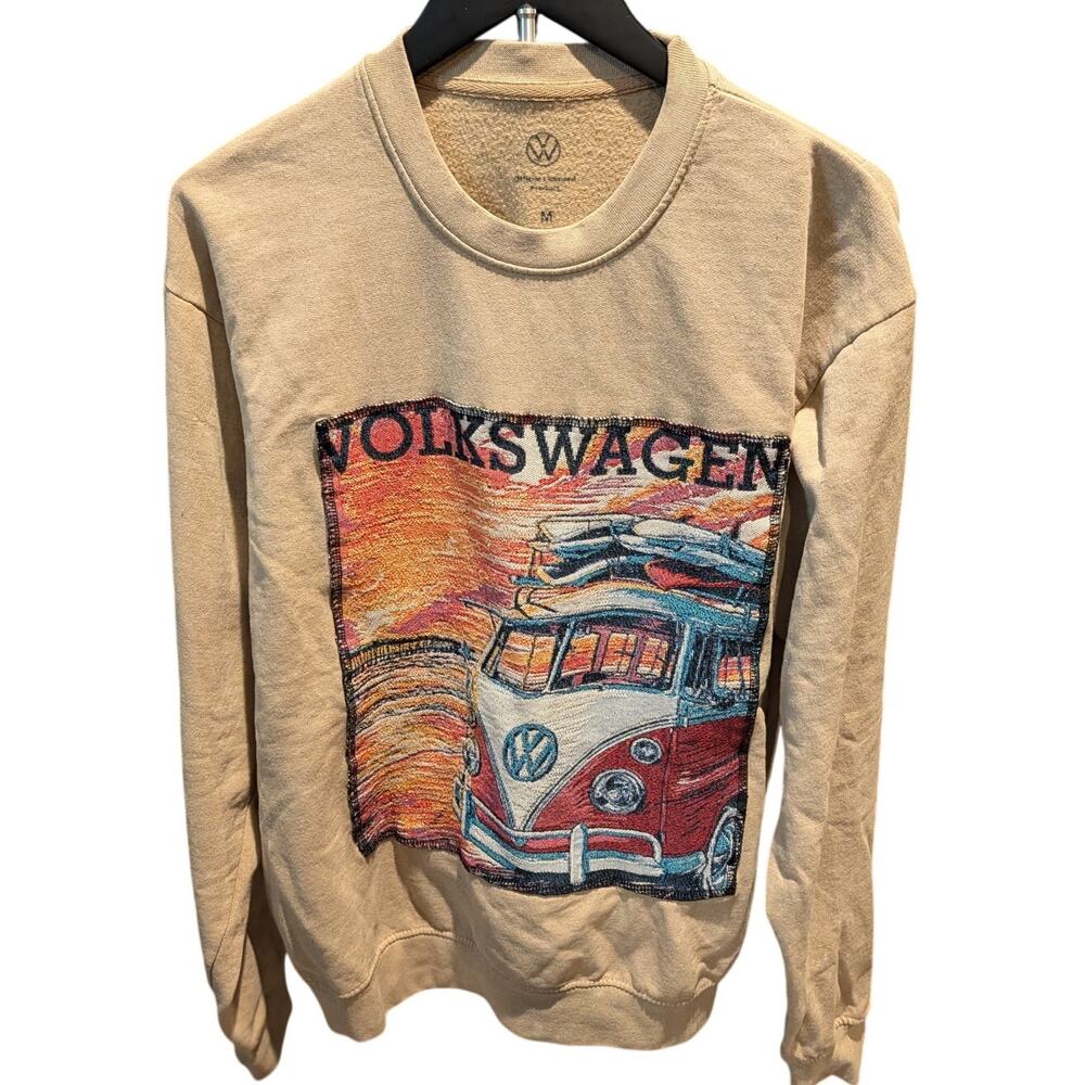 Volkswagen VW Bus Sweatshirt M Upcycled Tapestry Patch Boho Hippie Camper